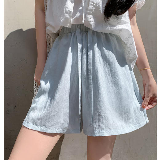 【特妮娜 天丝亚麻短裤】显高显瘦 舒适柔软 弹力高腰 垂感遮肉 藏肉/高腰/显高/显瘦一步到位 包容UP!消化各种腿型 商品图5