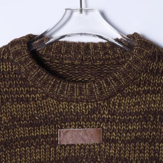 72611SDSA男士秋冬新款痞帅男装港风撞色圆领针织衫复古短款时尚毛衣 商品图2