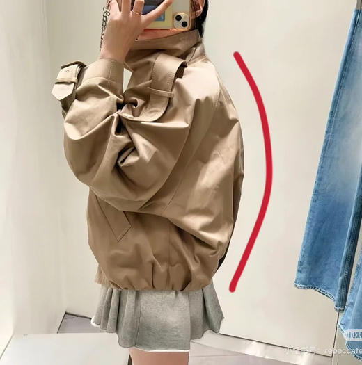 ac家复古短款风衣外套90103 商品图8