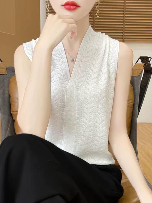 2025夏季新款打底吊带背心女士冰丝无袖t恤V领上衣 商品图0