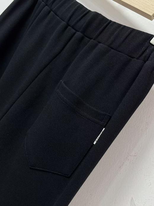 【秋新品】黑色简约斜纹后开叉卫裙半裙-喜出 商品图4