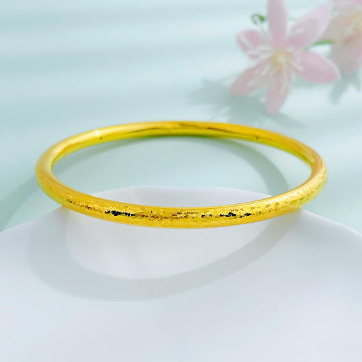 【限时克减150元】足金 #碎碎冰 无氰5D硬金固口空心碎碎冰手镯（面宽约4-4.4mm）(AR5DSZ00079),(预售产品下单后不退款不退货不换货不补差价) 商品图0