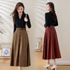 XRZ5235高端精致洋气撞色拼接连衣裙女2024年春秋新款收腰显瘦百搭长裙子 商品缩略图0