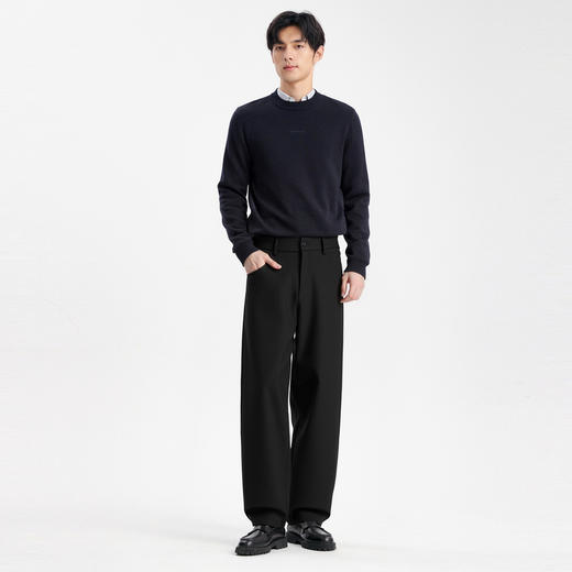 圣得西男士宽松微锥版型休闲裤2025秋季新款复古时尚通勤易搭长裤 商品图14