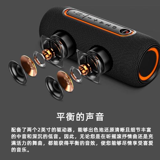 欧洲知名品牌Kruger Matz定制  防水户外便携蓝牙音响 充电长续航 带FM收音机 20W 商品图4