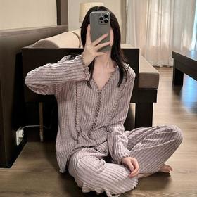 【玫瑰花语】女2025新款春秋季甜美休闲长袖长裤宽松可外穿家居服套装