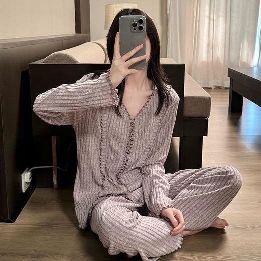 【玫瑰花语】女2025新款春秋季甜美休闲长袖长裤宽松可外穿家居服套装 商品图0