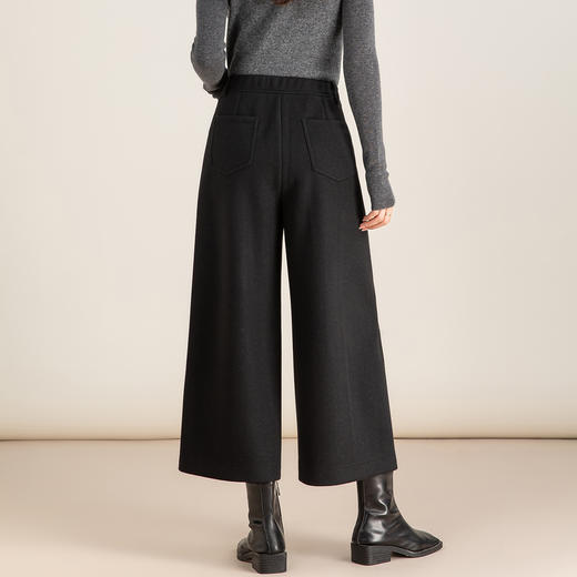 「高货xg」全新升级【铂金会员174/天猫229/差价55】(02421)洛诗琳蚕丝羊毛直筒八分裤2025冬季百搭休闲高腰阔腿裤女 商品图2