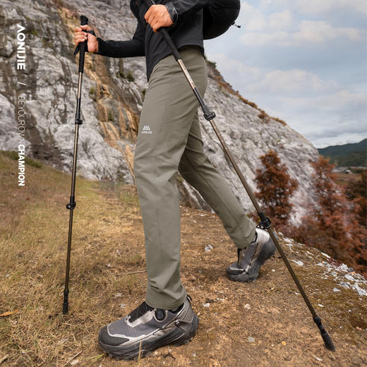 奥尼捷软壳裤男户外徒步登山裤防风防泼水运动长裤加绒耐磨直筒裤 商品图4