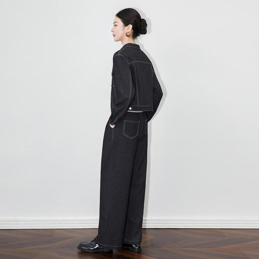 「高货wl」全新升级【铂金会员404/天猫539/差价135】(99312)洛诗琳2025秋季时髦牛仔短外套字母背心阔腿长裤三件套 商品图1