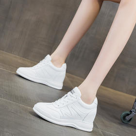 新款内增高真皮百搭运动休闲耐磨韩版小白鞋AM638
