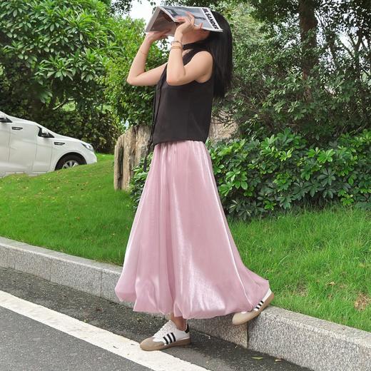 每一步都绽放流光【特妮娜 琉璃纱珠光花苞裙】珠光缎面 内衬细腻亲肤 视觉显高 修饰腿型 清新又仙气 松紧腰身 轻松搞定出游搭配 商品图6