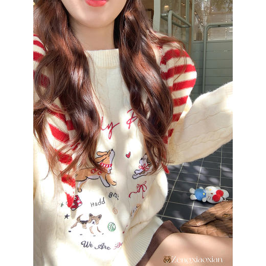 <曾小咸推荐>3.19现货秒杀 ！微信超特价！韩系小狗刺绣毛衣（无披肩） 日常209.99 立减110 秒杀99.99！！ 商品图1