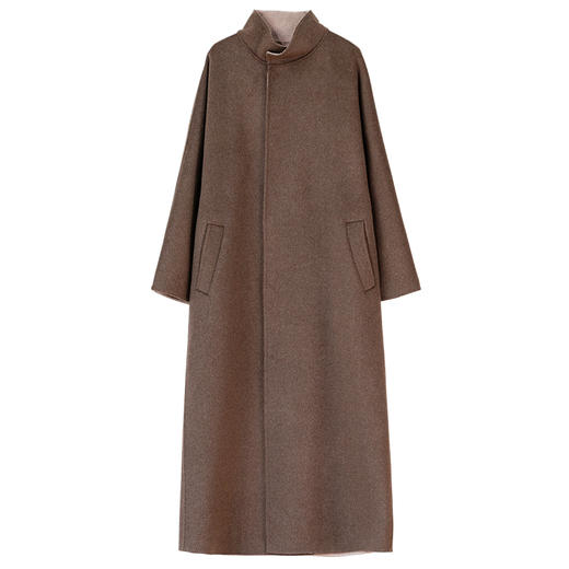 牧衣游原创 进口澳毛呢外套冬软糯轻盈宽松复古文艺极简大衣 觅友 商品图4