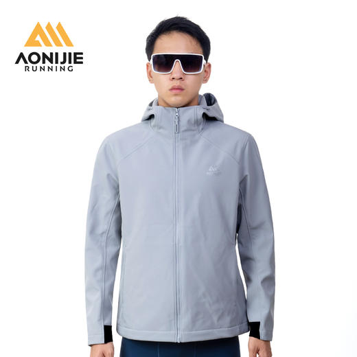 奥尼捷防风软壳冲锋衣运动夹克防泼水男秋冬户外徒步保暖连帽外套 商品图0