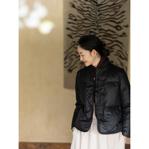 牧衣游原创 中式风红嘴雁绒羽绒服女蓬松轻盈防风保暖外套 兰亭序 商品图2