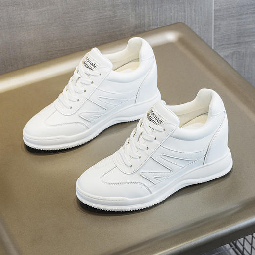 新款内增高真皮百搭运动休闲耐磨韩版小白鞋AM638 商品图2
