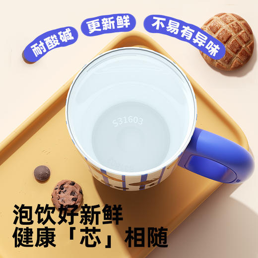bablov保温杯办公室桌面咖啡杯子陶瓷覆层女生高颜值礼物吸管水杯 商品图2