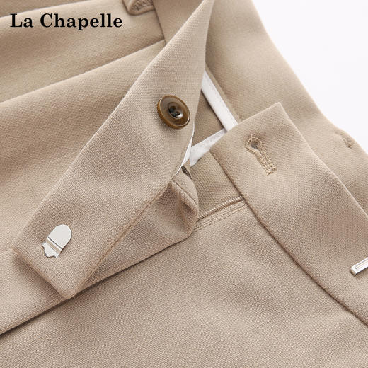 会员福利【高克重+遮胯显腿直】拉夏贝尔/La Chapelle高腰精仿直筒西裤休闲阔腿裤简约宽松垂感通勤长裤 商品图4
