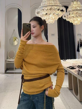 【门店同款】ENJOY秋季“谧色花颂”套袖针织上衣 165643418