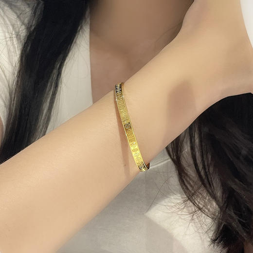 【限时克减150元】足金999 5G黄金空心固口手镯传福招财铜钱手镯（面宽约4.7-5.1mm）(BE5GSZ00047),(预售产品下单后不退款不退货不换货不补差价) 商品图3