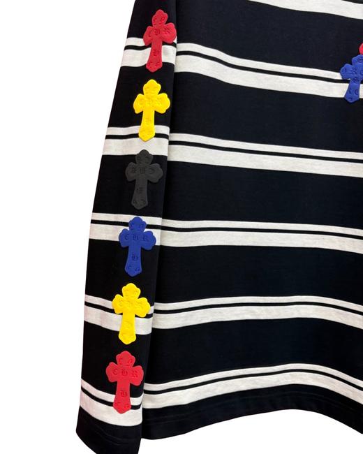 中性款条纹长袖T恤C01 商品图2