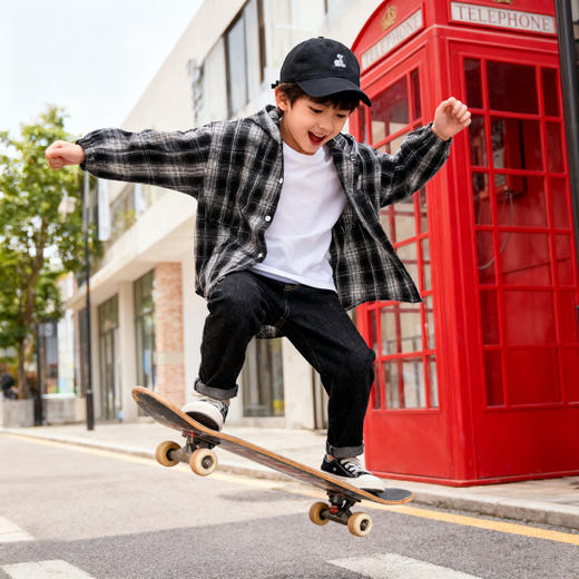 【29.9购】儿童韩系格格上衣丨洋气格子连帽衬衫 中大童80-160码 商品图5