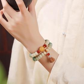 东方美意‼️【菩提根·奶油莲蓬双圈手串】显白百搭 叠戴层次感 印尼进口菩提根 手工精磨 高油高密 精修孔道 赠收纳袋