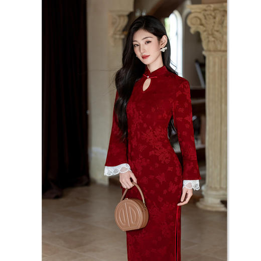 SKY 3125111水滴领国风新中式长款旗袍改良日常可穿旗袍 商品图3