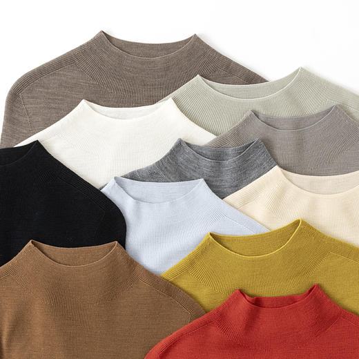 【高品质私服】【扬子精纺羊毛无缝一体半高领长袖】岛津18针无缝一体，针法细腻平整，做工精致，纹路特别细腻，休闲又日常，上班上学穿都合适YS8027-CC 商品图3