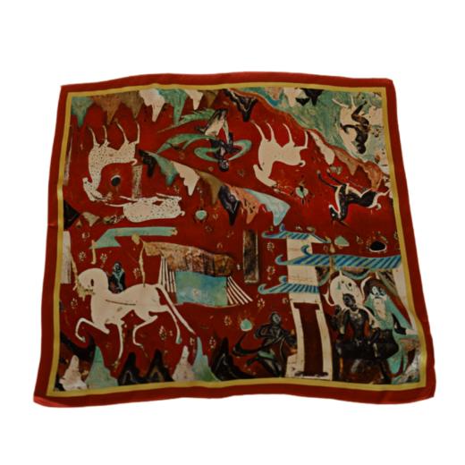 敦煌文创 繁花系列艺术丝巾（九色鹿） 商品图5