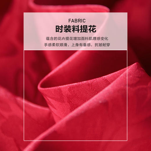 未风红色复古提花连衣裙女春2026年春季新款高腰显瘦V领长款裙子 商品图4