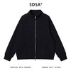 25020SDSA秋冬新款痞帅男装韩版纯色竖纹拉链立领针织卫衣百搭时尚外套 商品缩略图1