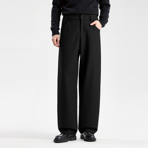 圣得西男士宽松微锥版型休闲裤2025秋季新款复古时尚通勤易搭长裤 商品图11