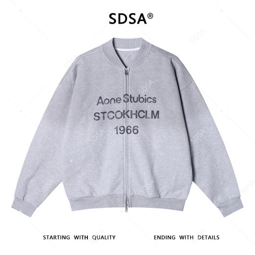 87638SDSA男士秋冬新款痞帅男装美式渐变印花字母数字拉链卫衣百搭宽松 商品图1