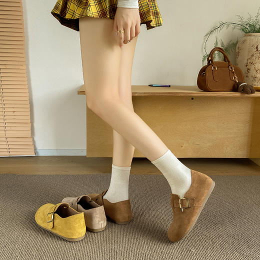 全包/半拖任选【MZT 柔绒搭扣穆勒鞋】精选绒面 触感细腻 上脚舒适 不磨脚 个性扣饰 适配百搭 2CM增高 不挑脚型 商品图3