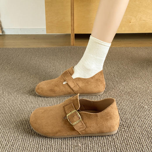 全包/半拖任选【MZT 柔绒搭扣穆勒鞋】精选绒面 触感细腻 上脚舒适 不磨脚 个性扣饰 适配百搭 2CM增高 不挑脚型 商品图2