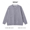 259059SDSA秋冬新款痞帅男装慵懒风竖纹纽扣圆领假两件开衫针织毛衣百搭 商品缩略图1