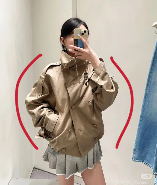 ac家复古短款风衣外套90103 商品图9