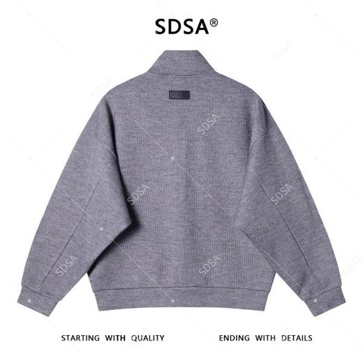 35595SDSA男士秋冬新款痞帅男装韩版简约纯色拉链立领针织卫衣百搭外套 商品图5