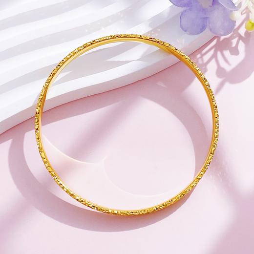 【限时克减150元】足金999.9 #超轻 #碎碎冰   【精品】空心镜面金CNC固口手镯三面碎碎冰满天星四方手镯(AISZ00669),(预售产品下单后不退款不退货不换货不补差价) 商品图1