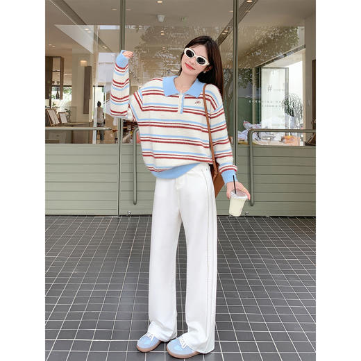 <曾小咸推荐>2.14现货秒杀 ！微信超特价！韩系撞色条纹毛衣 日常209.99 立减120 秒杀89.99！！ 商品图2