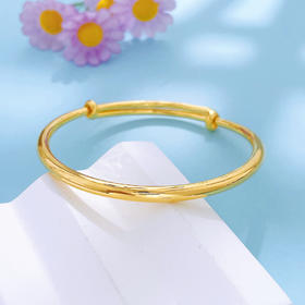 【限时克减128元】足金999 实心推拉手镯光面圆管推拉镯（面宽约3.6-4mm）(AUQSZ00081),(预售产品下单后不退款不退货不换货不补差价)