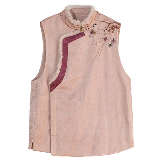 牧衣游原创 丝棉手工刺绣马夹冬季新款蓬松保暖复民族风开衫 山玥 商品图4