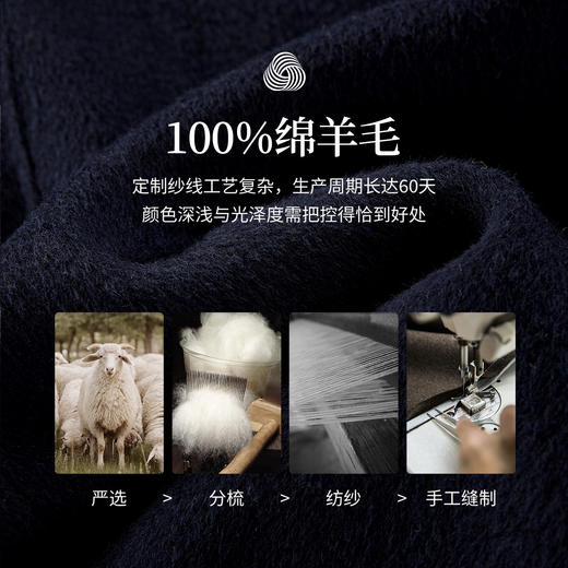 【10/1新品】熙世界小香风短款毛呢外套女秋冬新款圆领双面呢100.%绵羊毛大衣 商品图2