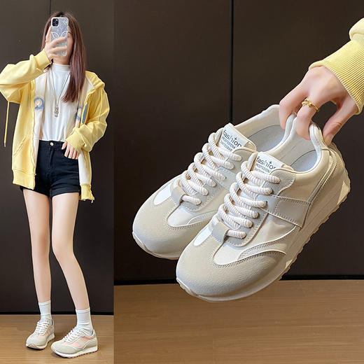 特妮娜【加绒休闲德训鞋】经典潮色 简约设计 休闲版型简洁利落 内里加绒加厚 鞋内恒温保暖亲肤 Z# 商品图4