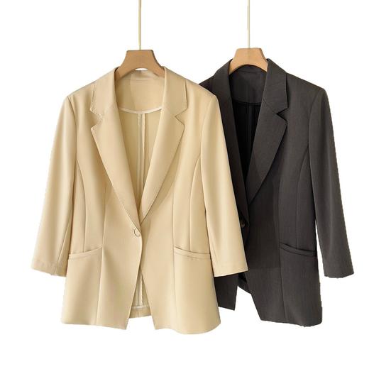 「自」全新升级【铂金会员275/天猫369/差价94】(92857)洛诗琳休闲七分袖西装外套2025秋季高级感通勤百搭外套女 商品图4