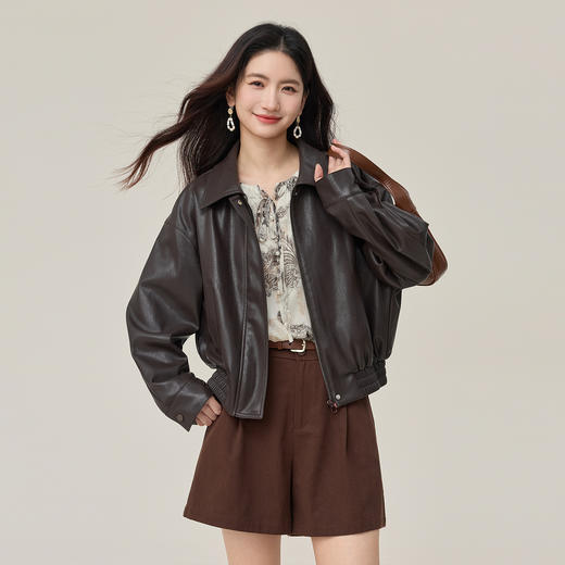 【10/1新品】熙世界度假风腰果印花衬衫女士长袖秋季休闲宽松复古松弛感雪纺衫 商品图4