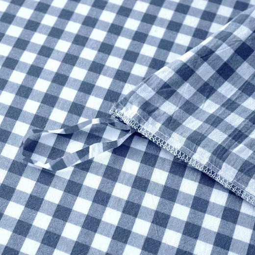 愉悦之家 日式水洗棉格纹四件套 严选优质长绒棉 体验柔软触感；自然肌理 裸睡级亲肤，四季皆宜；百搭各种装修风格，轻松营造卧室极简氛围； 商品图11