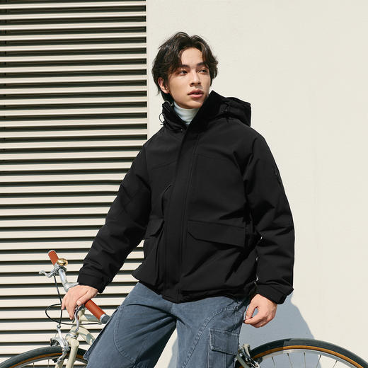 【爆品主推】森马中国国家地理系列羽绒服男防雨防风三防外套情侣工装冬中长款 商品图1